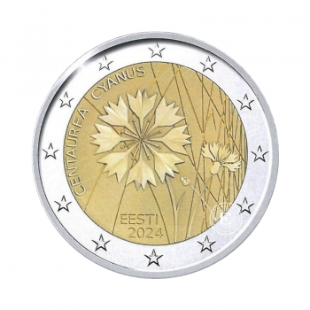 2 Eur moneta Cornflower, Estonia 2024