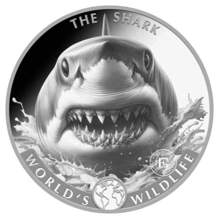 1 oz (31.10 g) silver coin Congo world wildlife  - Shark, Republic of the Congo 2026