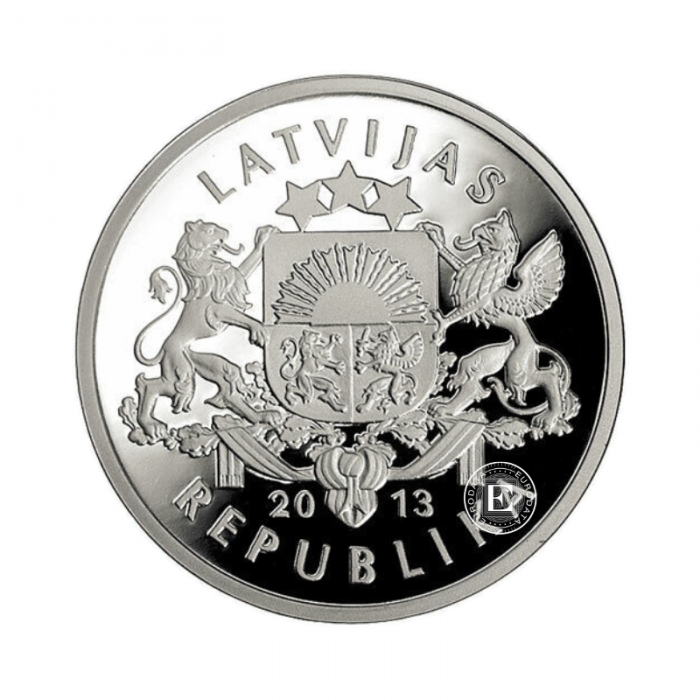 20 lats (11 g) pièce d'argent PROOF Silver Salmon, Lettonie 2013
