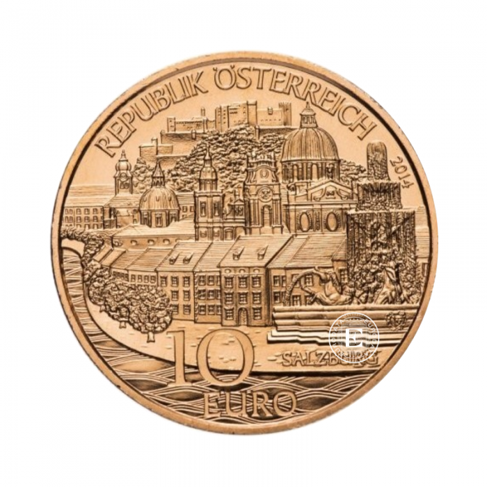 10 Eur varinė moneta Salzburgas, Austrija 2014