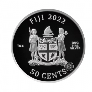 1 oz (31.10 g) sidabrinė moneta Senovės kariai samurajai, Fidžis 2022