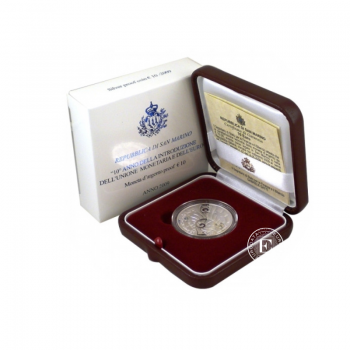 10 Eur (22 g) sidabrinė PROOF moneta Ekonominės ir pinigų sąjungos 10-metis, San Marinas 2009