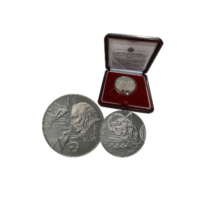 5 Eur (18 g)  silver PROOF coin Toscanini, San Marino 2007