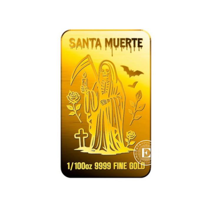 1/100 oz gold bar Santa Muerte, Private Mint 999.9