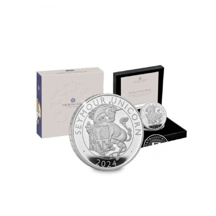 1 oz (31.10 g) pièce d'argent PROOF  The Royal Tudor Beasts - Seymour Unicorn, Grande-Bretagne, 2024