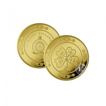 7 dollars (7.78 g) Goldmünze Success Coin mit Diamond, Niue 2024 (mit Zertifikat)