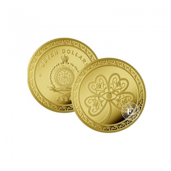 7 dolerių (1.24 g) auksinė moneta Sėkmės Moneta, Niujė 2024 (su sertifikatu)
