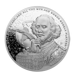 1 oz (31.10 g) sidabrinė moneta William Shakespeare, Niujė 2024