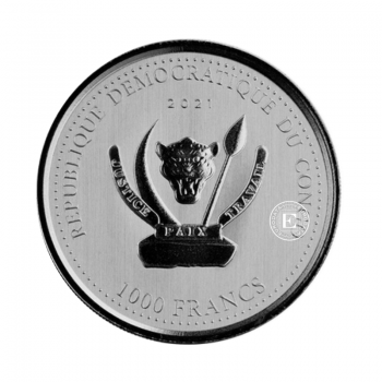 1 oz (31.10 g) sidabrinė moneta Shoebill Stork, Kongo Respublika 2021