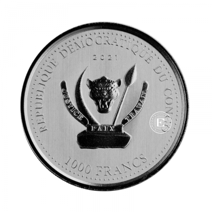 1 oz (31.10 g) sidabrinė moneta Shoebill Stork, Kongo Respublika 2021