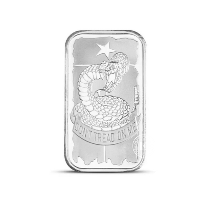 1 oz (31.10 g) sztabka srebra Texas Don't Tread on Me, Private Mint 999