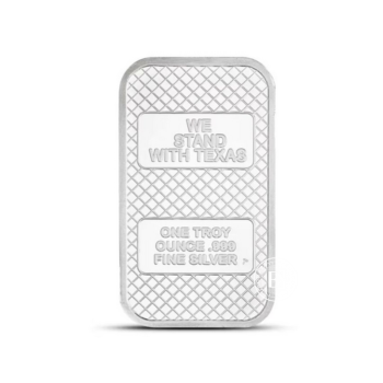 1 oz (31.10 g)  silver bar Texas Don't Tread on Me, Private Mint 999