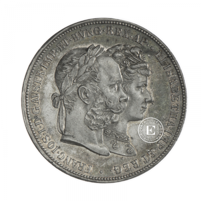 2 gulden (24.58 g) srebrna moneta Silver Wedding, Austria 1879
