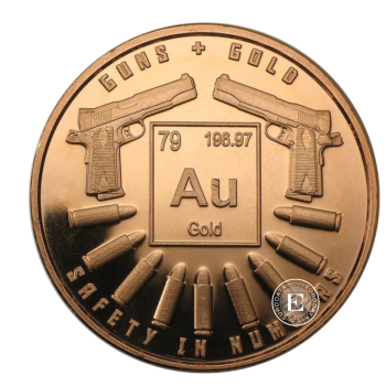 1 oz (31.10 g) Kupfermünze Guns and Gold, USA random year