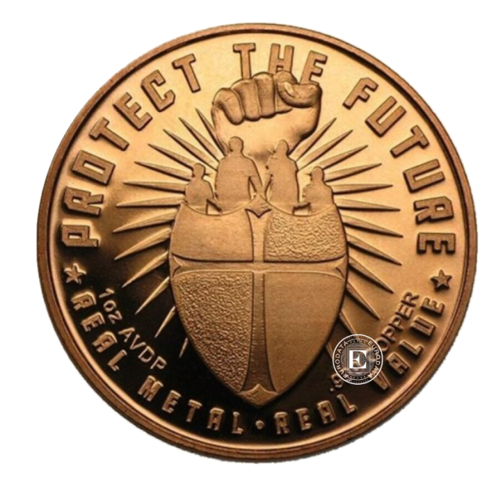 1 oz copper round Guns and Gold, USA (random year)