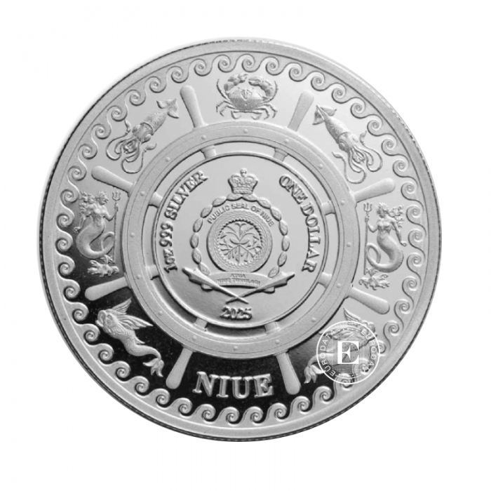 1 oz (31.10 g) pièce d'argent Mythical Creatures - The Siren, Niue 2025