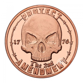 1 oz (31.10 g) Kupfermünze Skull Protect 2nd Amendment, USA random year