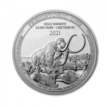 1 oz (31.10 g) sidabrinė moneta Prehistoric Life - Wolly Mamonth, Kongo Respublika 2021