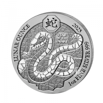 1 oz (31.10 g) sidabrinė moneta Gyvatės metai,  Lunar Ruanda 2025