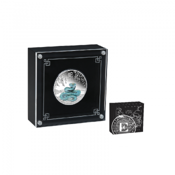 1 oz (31.10 g) sidabrinė PROOF spalvota moneta Lunar III -  Gyvatės metai, Australija 2025 