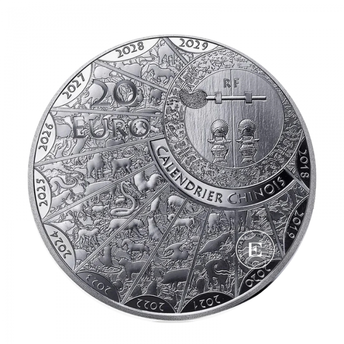 20 Eur (31.10 g) srebrna PROOF moneta Lunar - Snake, Francja 2025 (z certyfikatem) 
