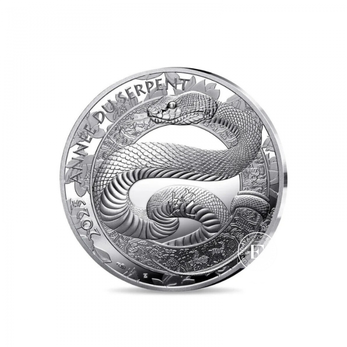 20 Eur (31.10 g) srebrna PROOF moneta Lunar - Snake, Francja 2025 (z certyfikatem) 