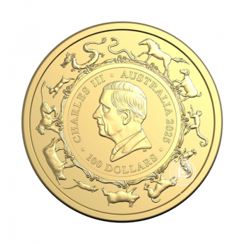 1 oz (31.10 g) auksinė moneta -  Gyvatės metai - (LUNAR RAM), Australija 2025
