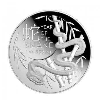 1 oz (31.10 g) sidabrinė PROOF moneta - Lunar RAM - Gyvatės metai, Australija 2025