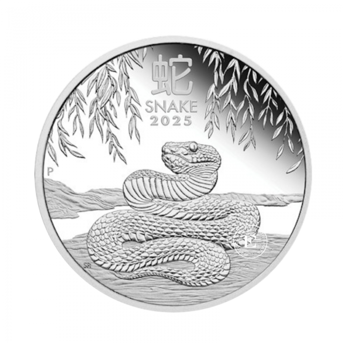 1/2 oz (15.55 g) pièce PROOF d'argent Lunar III - Year of  snake, Australie 2025 (avec certificat)