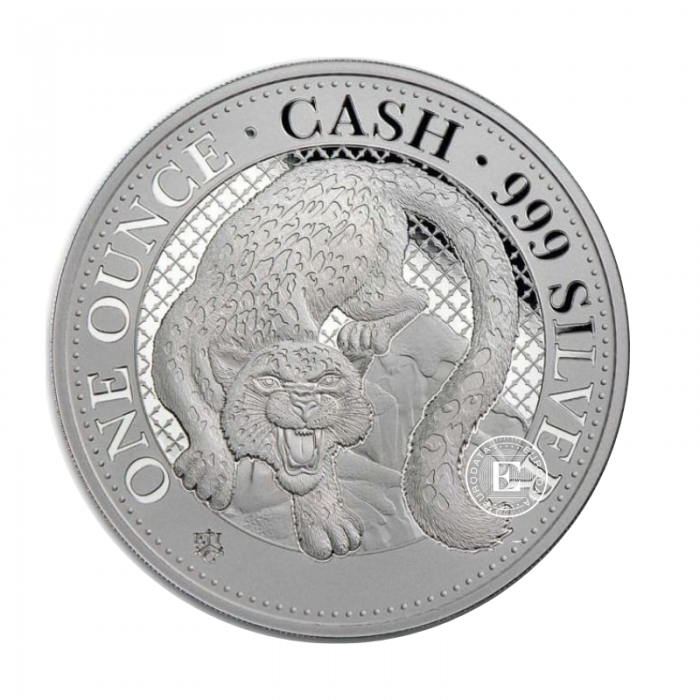 1 oz (31.10 g) sidabrinė moneta The snow leopard, Šv. Helena 2024