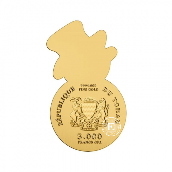 1/1000 oz auksinė moneta Snowman, Čadas