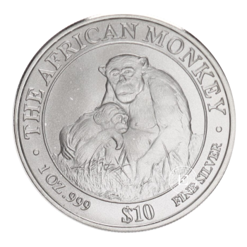 1 oz (31.10 g) sidabrinė moneta Monkey, Somalis 2003