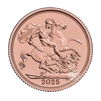 Auksinė moneta 7.98 g soverenas Karalius Charlesas III, Didžioji Britanija (atsitiktiniai metai)