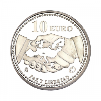 10 Eur (27 g) sidabrinė moneta Taikos ir laisvės Europoje 60-metis, Ispanija 2005