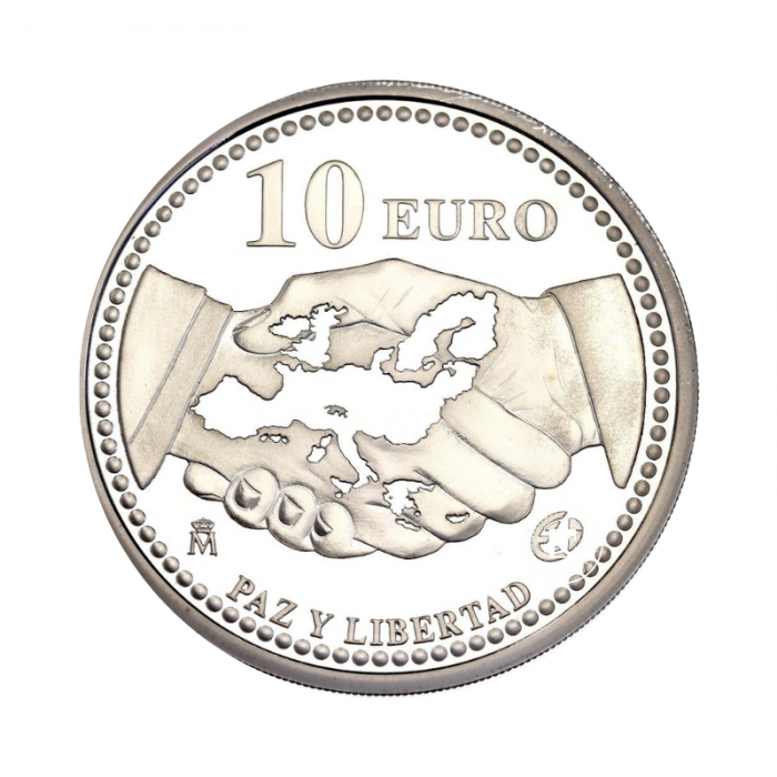10 Eur (27 g) srebrna moneta The 60th Anniversary of Peace and Freedom in Europe, Hiszpania 2005
