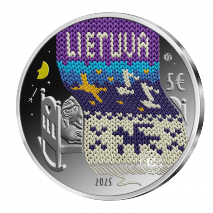 5 Eur (12.44 g) silver colored PROOF coin My Fairy Tales - Lullabies, Lithuania 2025