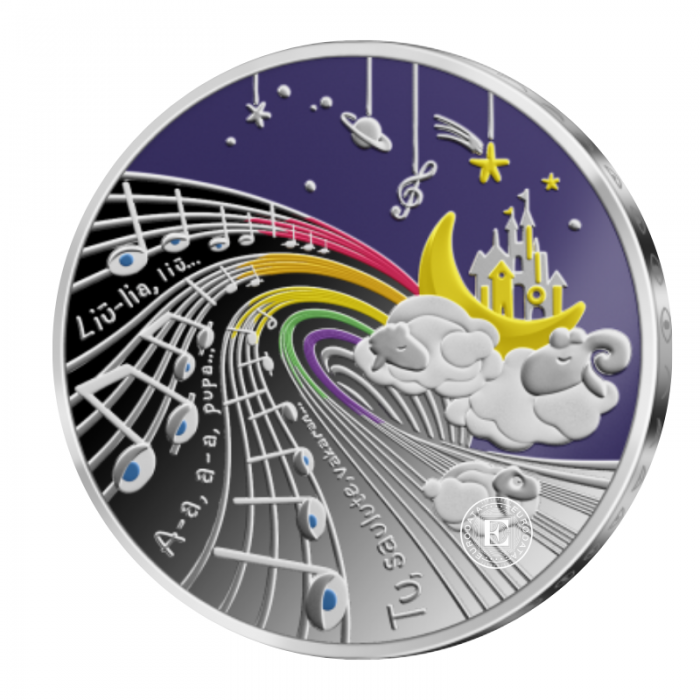5 Eur (12.44 g) silver colored PROOF coin My Fairy Tales - Lullabies, Lithuania 2025