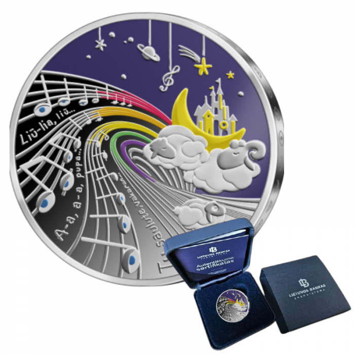 5 Eur (12.44 g) silver colored PROOF coin My Fairy Tales - Lullabies, Lithuania 2025