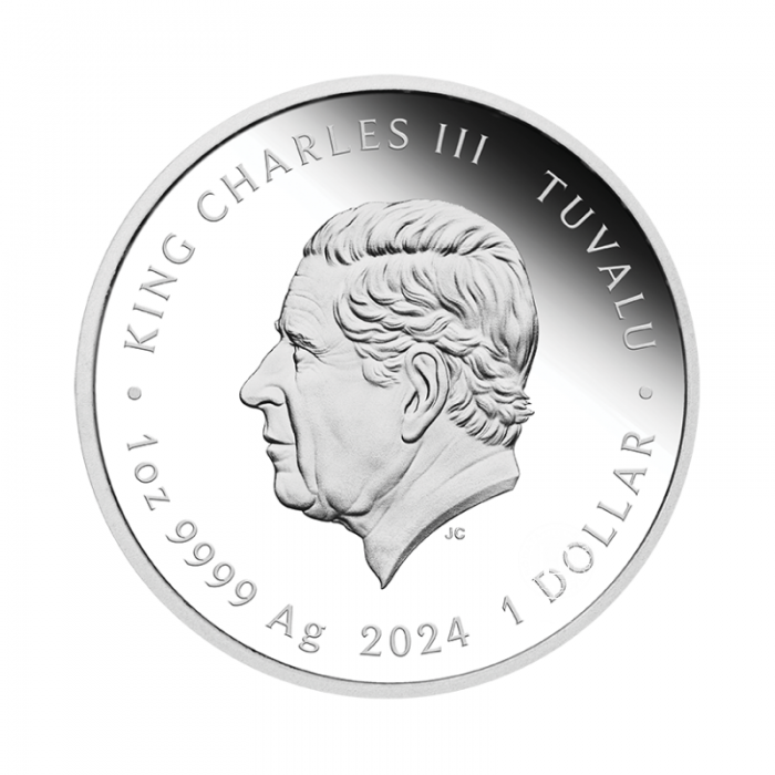 1 oz (31.10 g) sidabrinė PROOF spalvota  moneta Ninja Turtles - Michelangelo, Tuvalu 2024