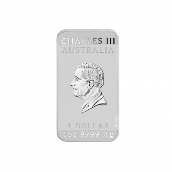 1 oz (31.10 g) sidabrinė stačiakampė moneta Drakonas, Australija 2025