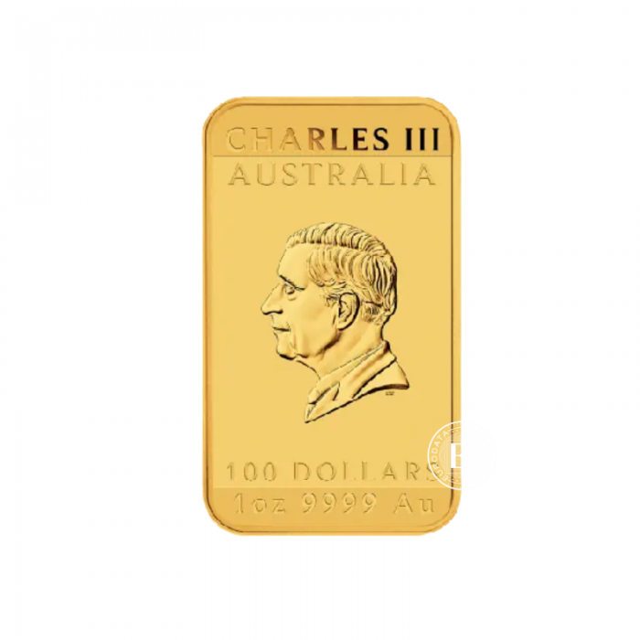 1 oz (31.10 g) auksinė stačiakampė moneta Drakonas, Australija 2025