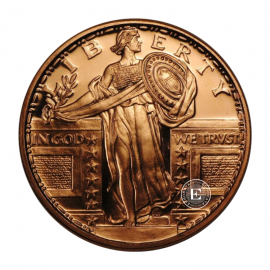 1 oz copper round Standing Liberty, USA random year