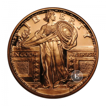 1 oz copper round Standing Liberty, USA random year