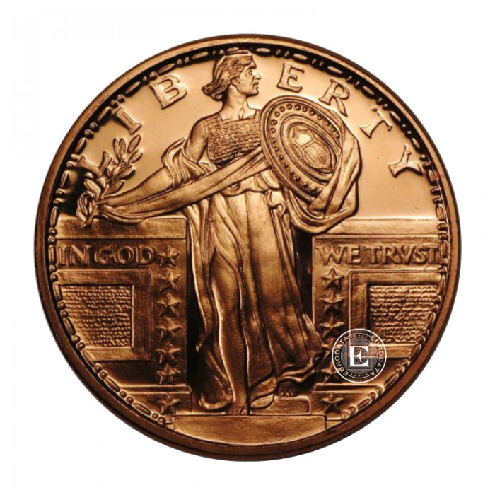 1 oz (31.10 g) varinė moneta Standing Liberty, JAV (atsitiktiniai metai) (round)