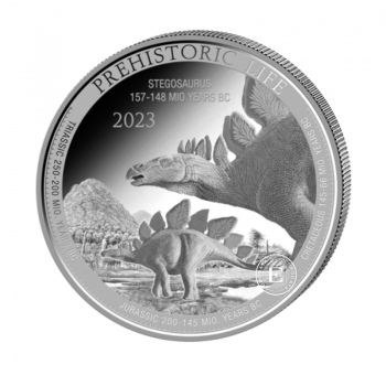 1 oz (31.10 g) sidabrinė moneta Prehistoric Life - Stegosaurus, Kongo Respublika 2023