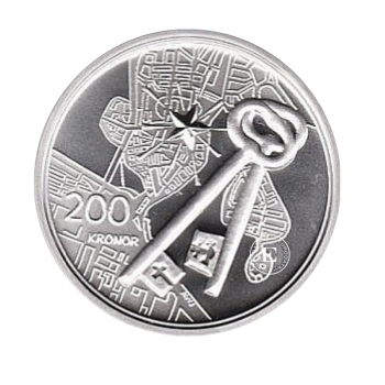 200 koron (27.03 g) srebrna PROOF moneta Stockholm Castle, Szwecja 2004