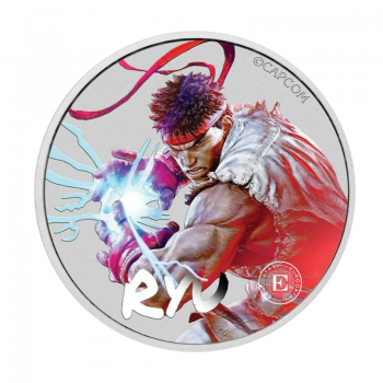 1 oz (31.10 g) sidabrinė spalvota moneta Street Fighter - Ryu, Tuvalu 2022