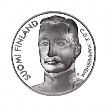 10 Eur (27.4 g) srebrna PROOF moneta Mannerheim, Finlandia 2003