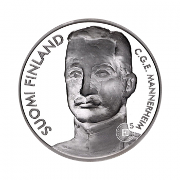 10 Eur (27.4 g) pièce d'argent PROOF Mannerheim, Finlande 2003