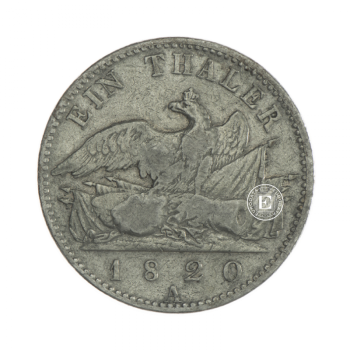 21.93 g  pièce d'argent Taler, Allemagne 1820